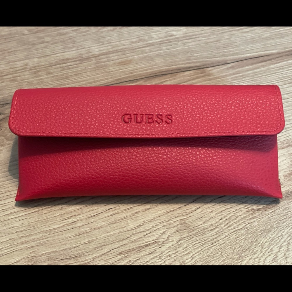 Red guess eyewear case